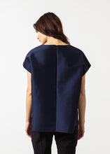 Load image into Gallery viewer, Tucked Sleeve Blouse in Navy