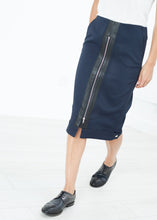 Load image into Gallery viewer, Contrast Zipper Skirt in Navy